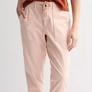 Sonoma Women's Cotton Spandex Joggers Pink Mauve XL Elastic Zip‎ Ankle & Waist